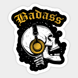 badass skull Sticker